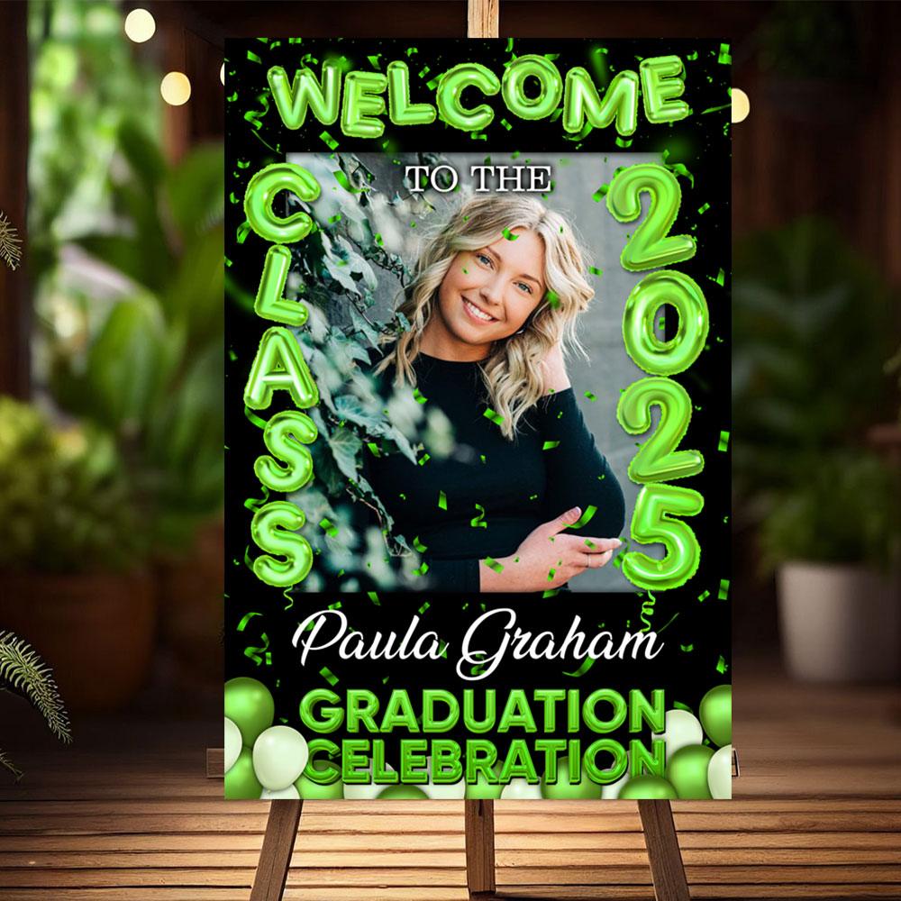2025 Bubble Grad Party Sign - Personalized Graduation Decoration
