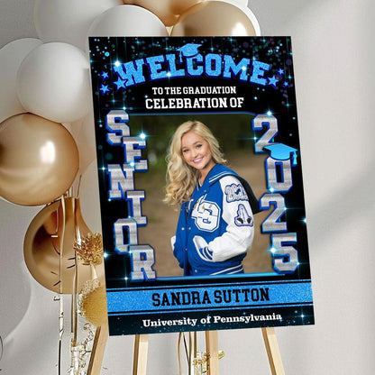 Senior 2025 - Graduation Party Welcome Sign - Custom Photo Grad Party Sign - Personalized Graduation Decoration