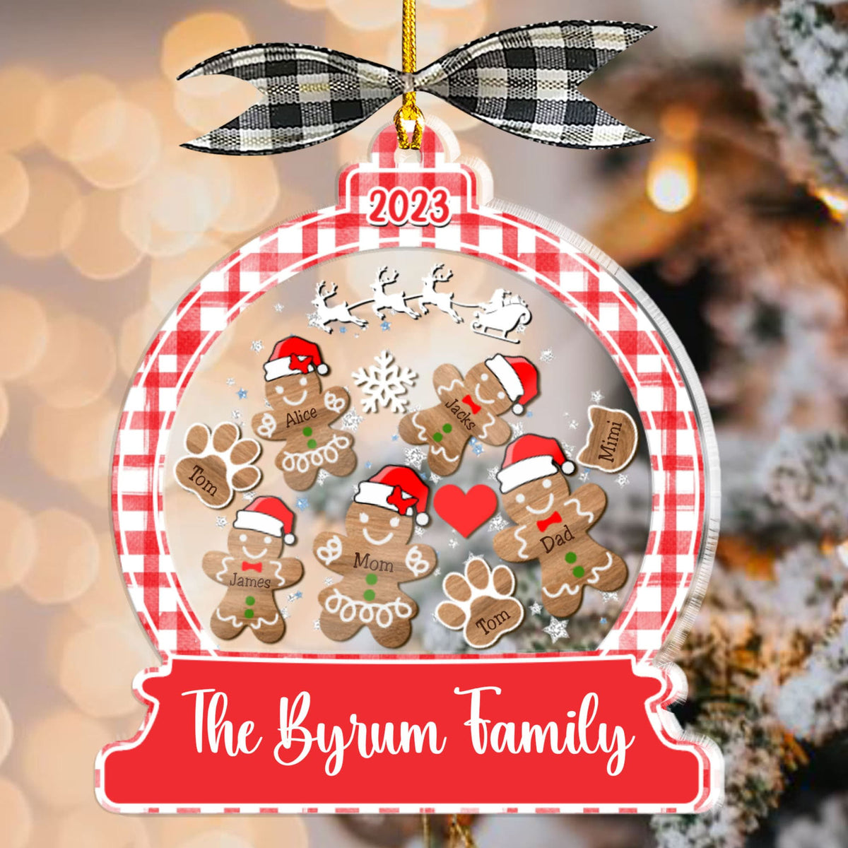 Gingerbread Family Stay Together Best Family Gift - Custom Glitter Sha