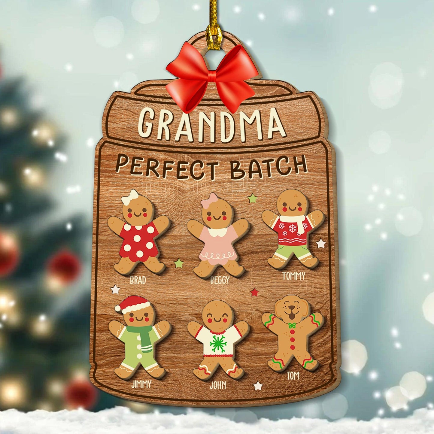 Gingerbread Nana Ornament - Custom Grandkids Christmas Gift