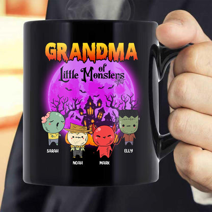 Grandma Little Monster Halloween Mug - Personalized Custom Mug