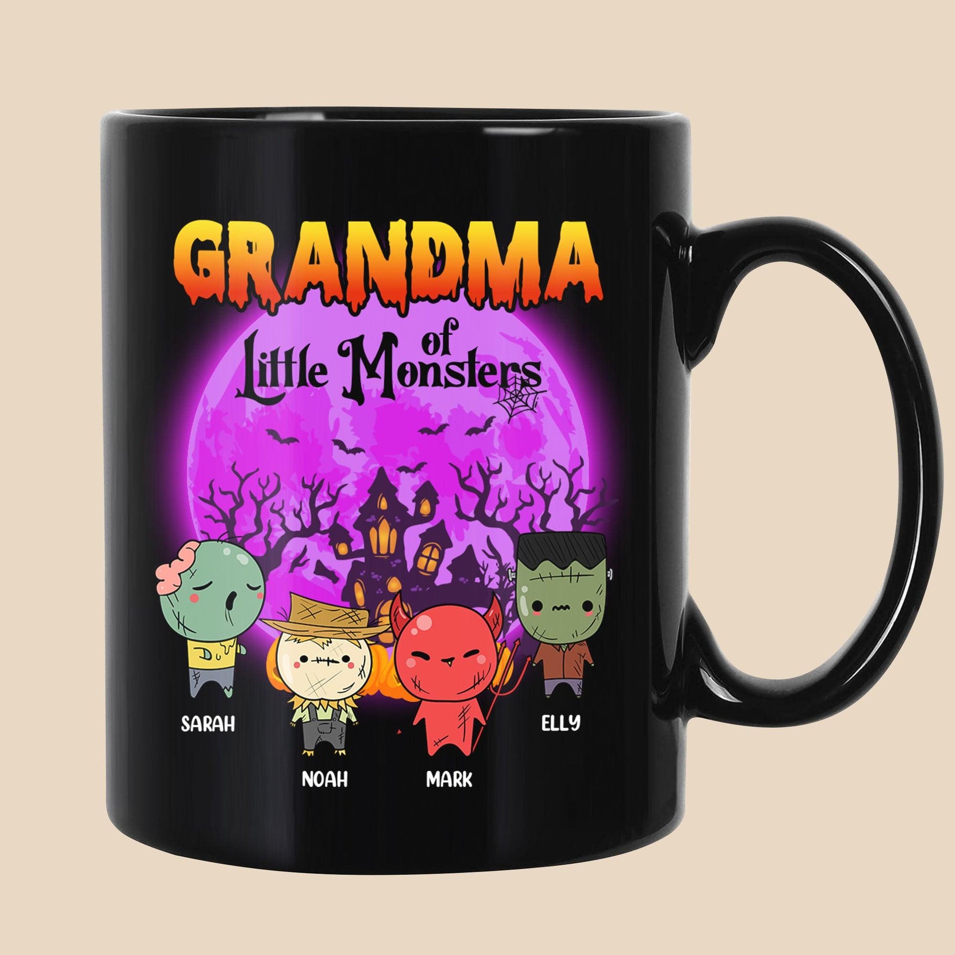 Grandma Little Monster Halloween Mug - Personalized Custom Mug