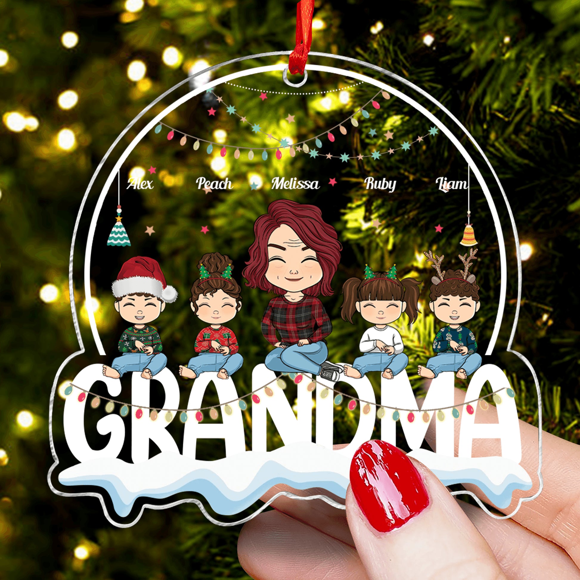 Grandma Christmas Days Gift - Personalized Custom Acrylic Ornament