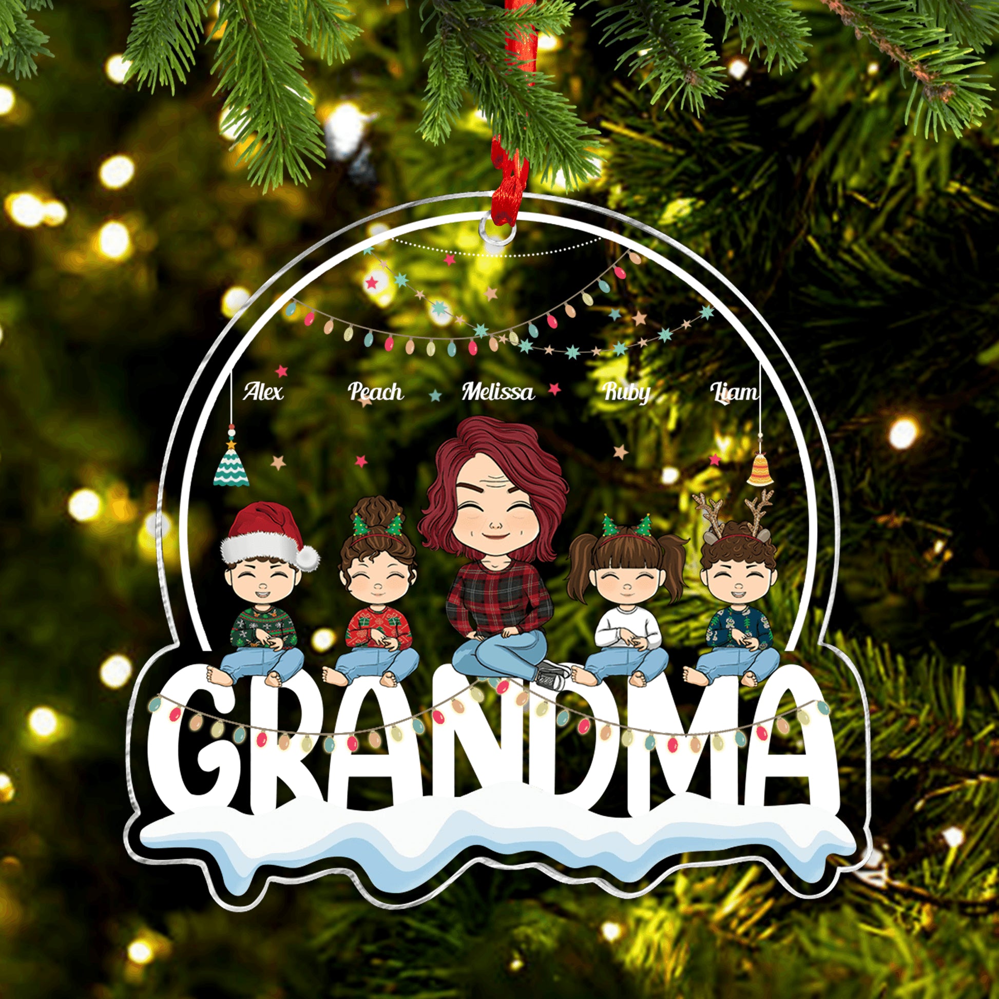 Grandma Christmas Days Gift - Personalized Custom Acrylic Ornament