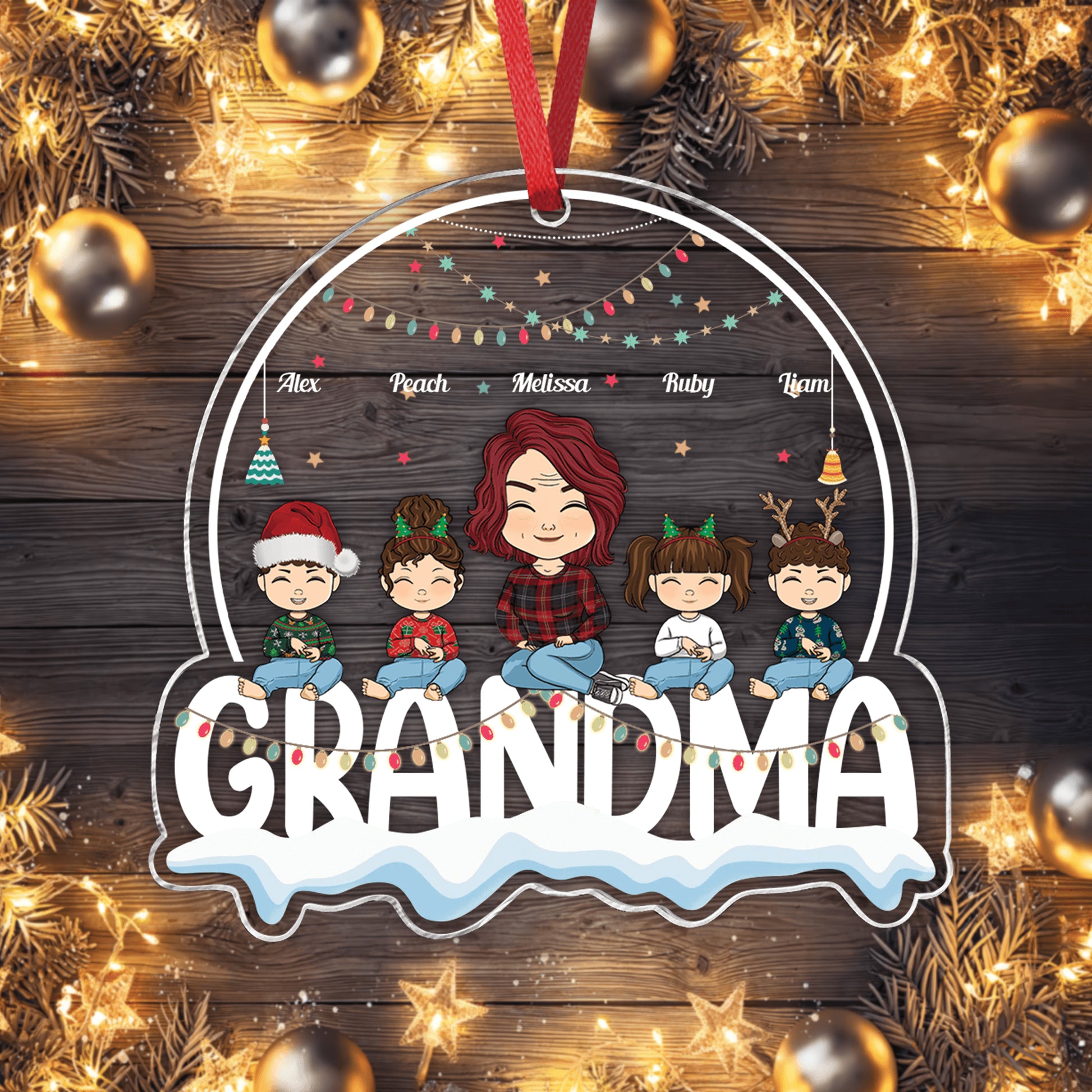 Grandma Christmas Days Gift - Personalized Custom Acrylic Ornament