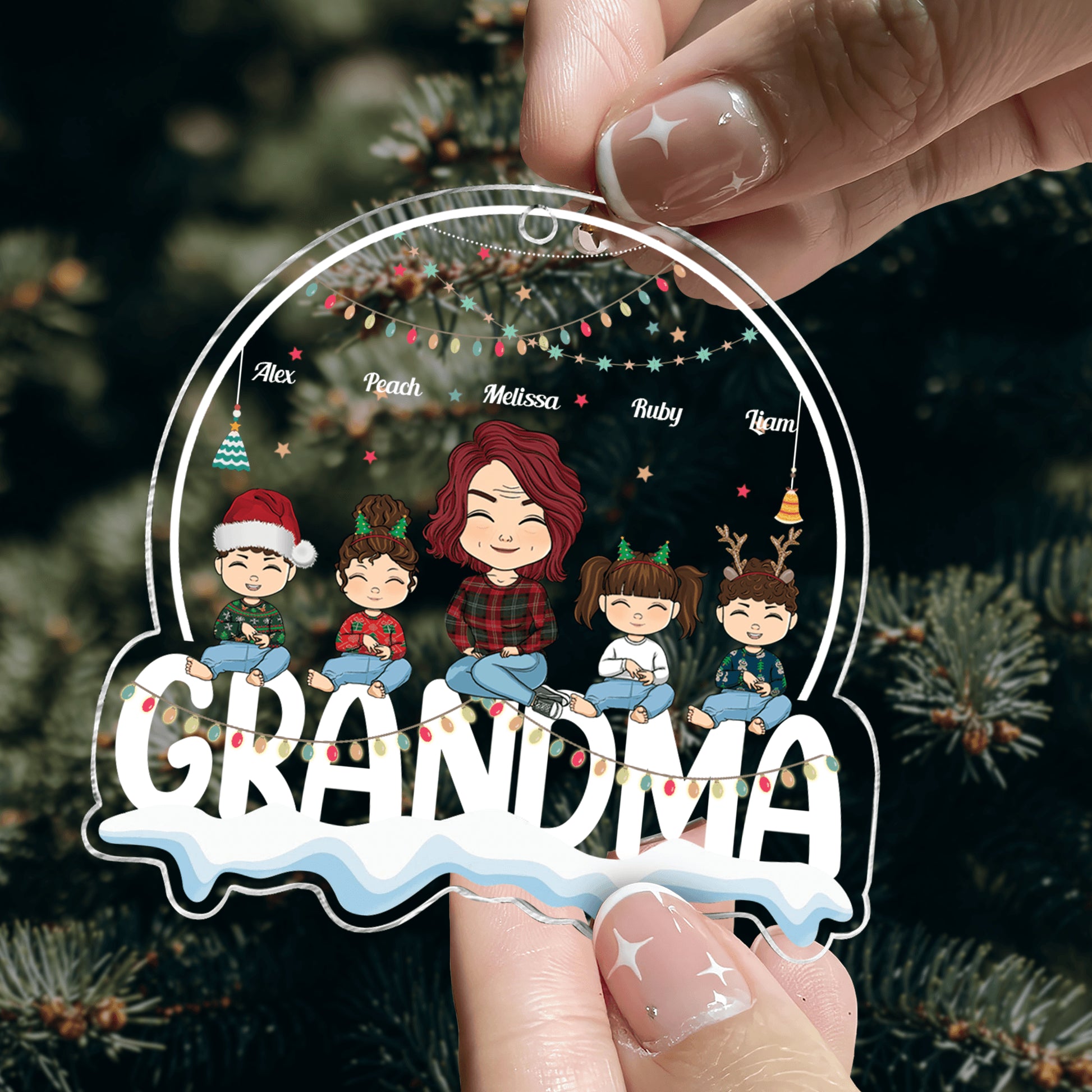 Grandma Christmas Days Gift - Personalized Custom Acrylic Ornament