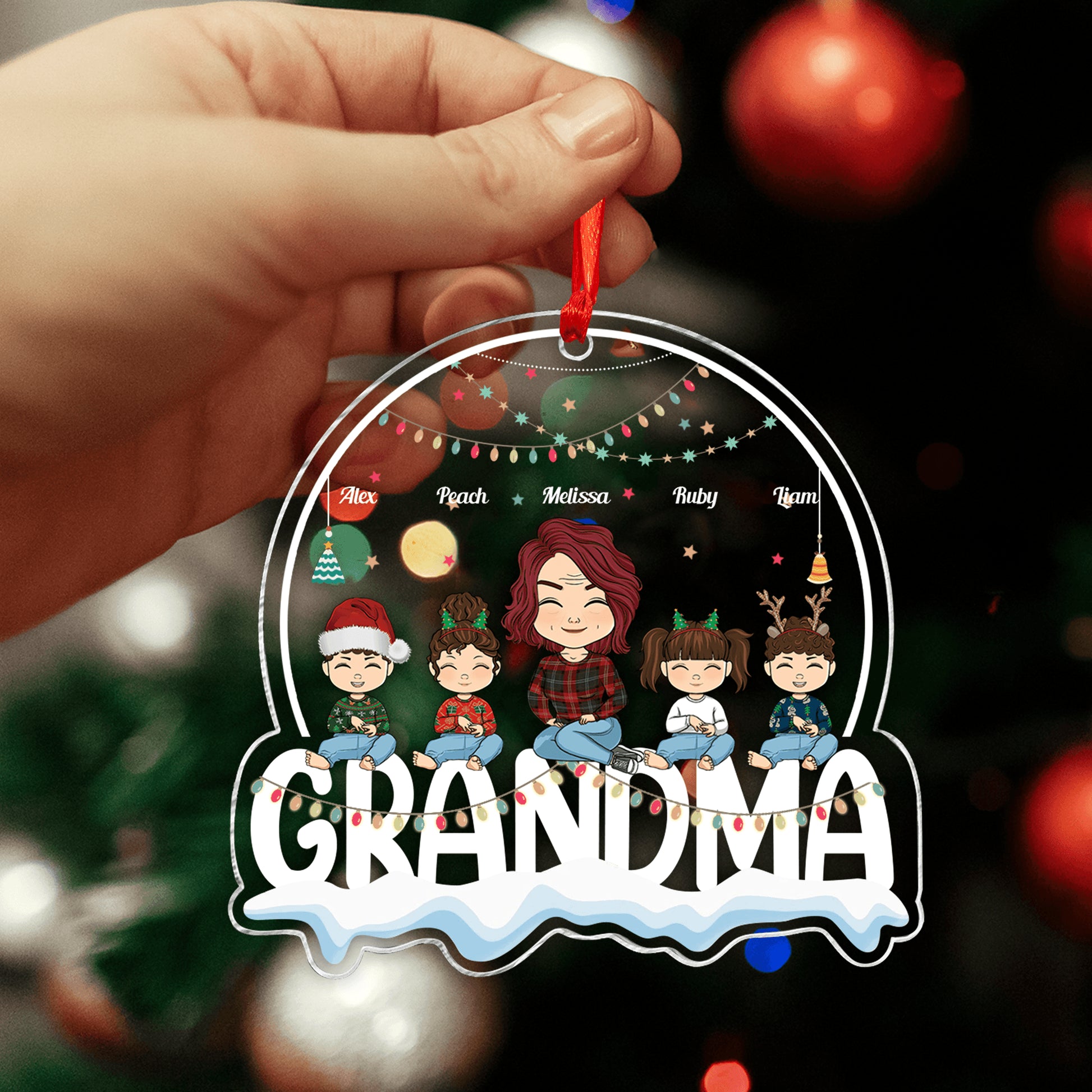 Grandma Christmas Days Gift - Personalized Custom Acrylic Ornament