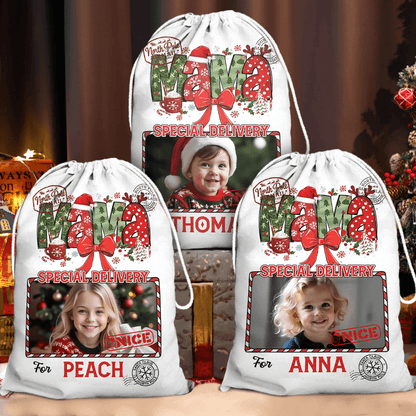 Personalized Mama Nana Christmas Bag - Santa Claus Gift Present Sack