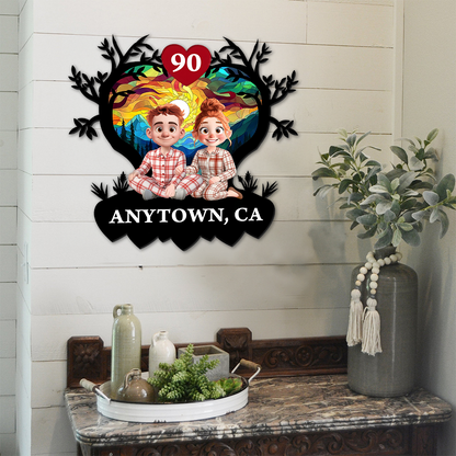 Personalized Our Family Grow Old Together - Personalized Custom Shaped Metal Sign