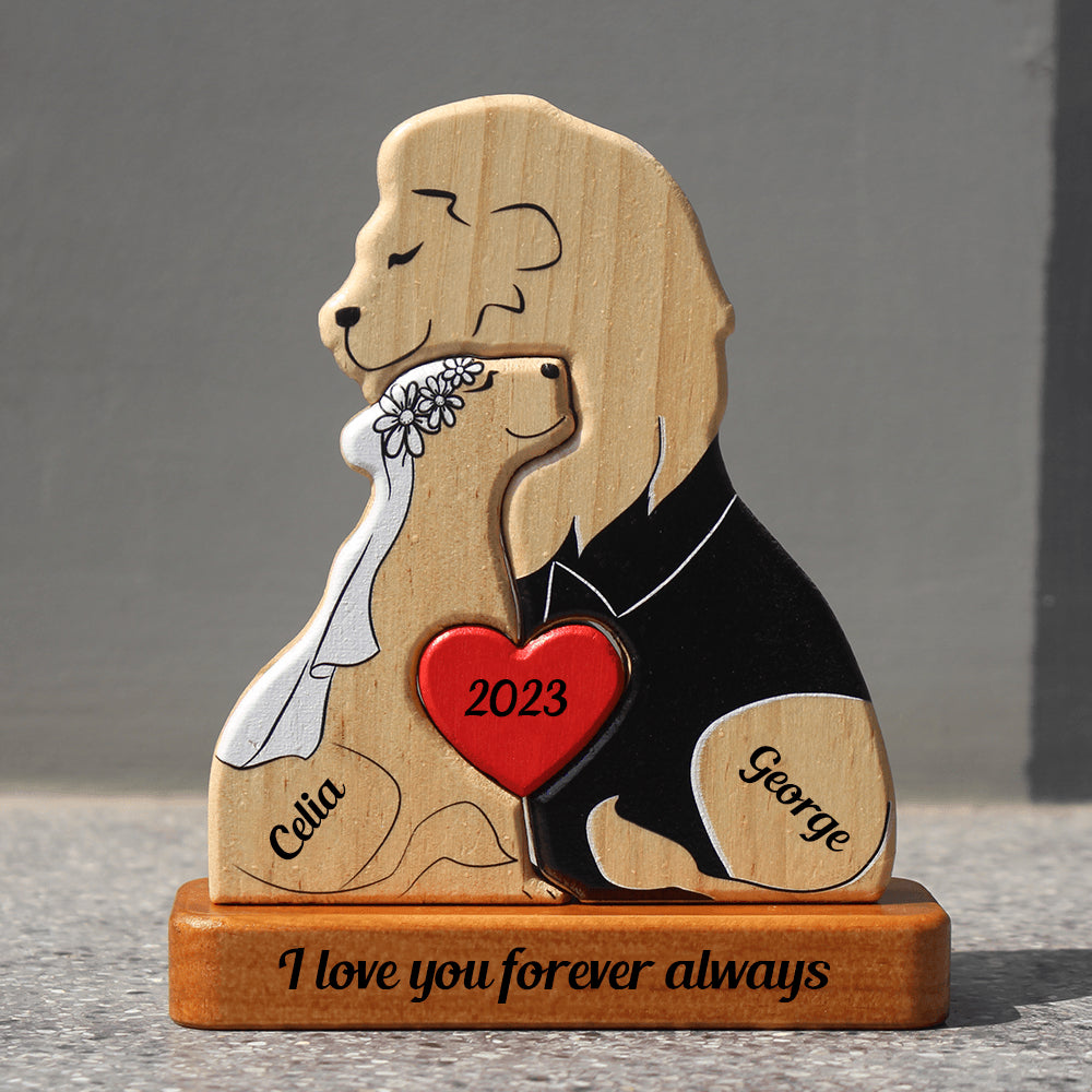 Custom Personalized Lion Wooden Family Puzzle - Pet Carvings