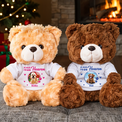 Have No Fear Hug This Bear Pet Memorial - Teddy Bear With Personalized Photo Shirt