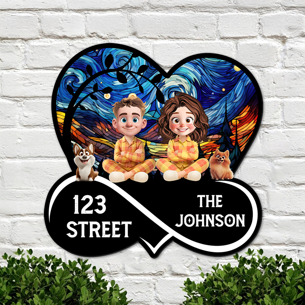 Personalized Our Family Together Heart Address - Personalized Custom Shaped Metal Sign