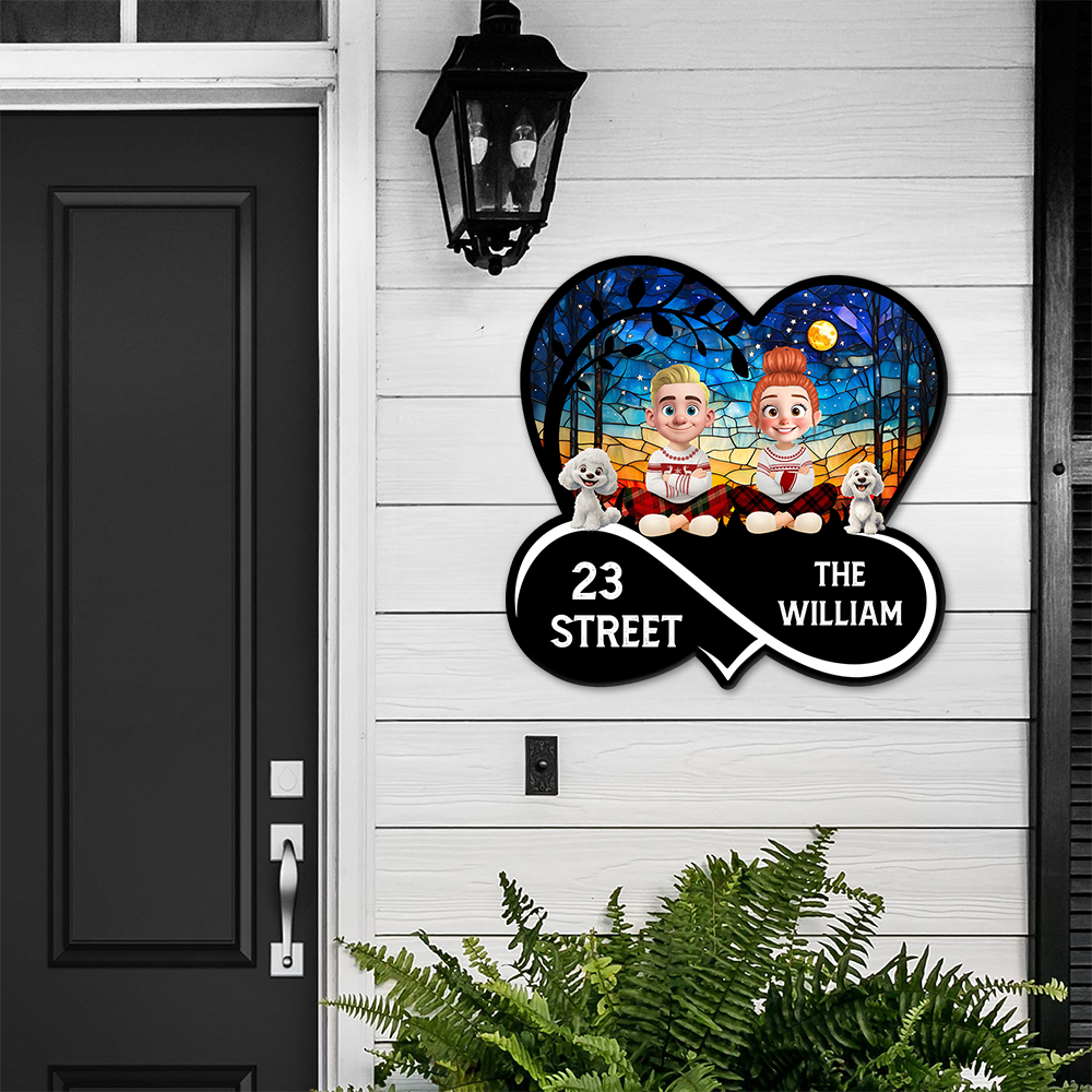 Personalized Our Family Together Heart Address - Personalized Custom Shaped Metal Sign