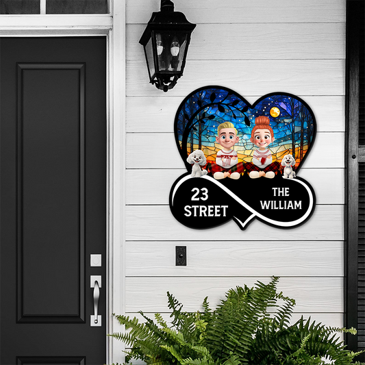 Personalized Our Family Together Heart Address - Personalized Custom Shaped Metal Sign