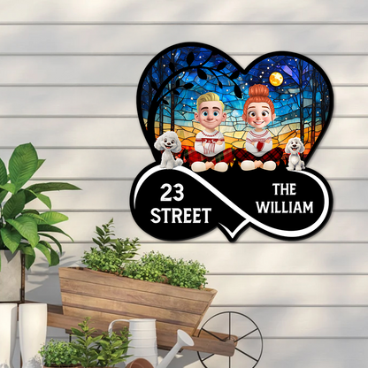 Personalized Our Family Together Heart Address - Personalized Custom Shaped Metal Sign