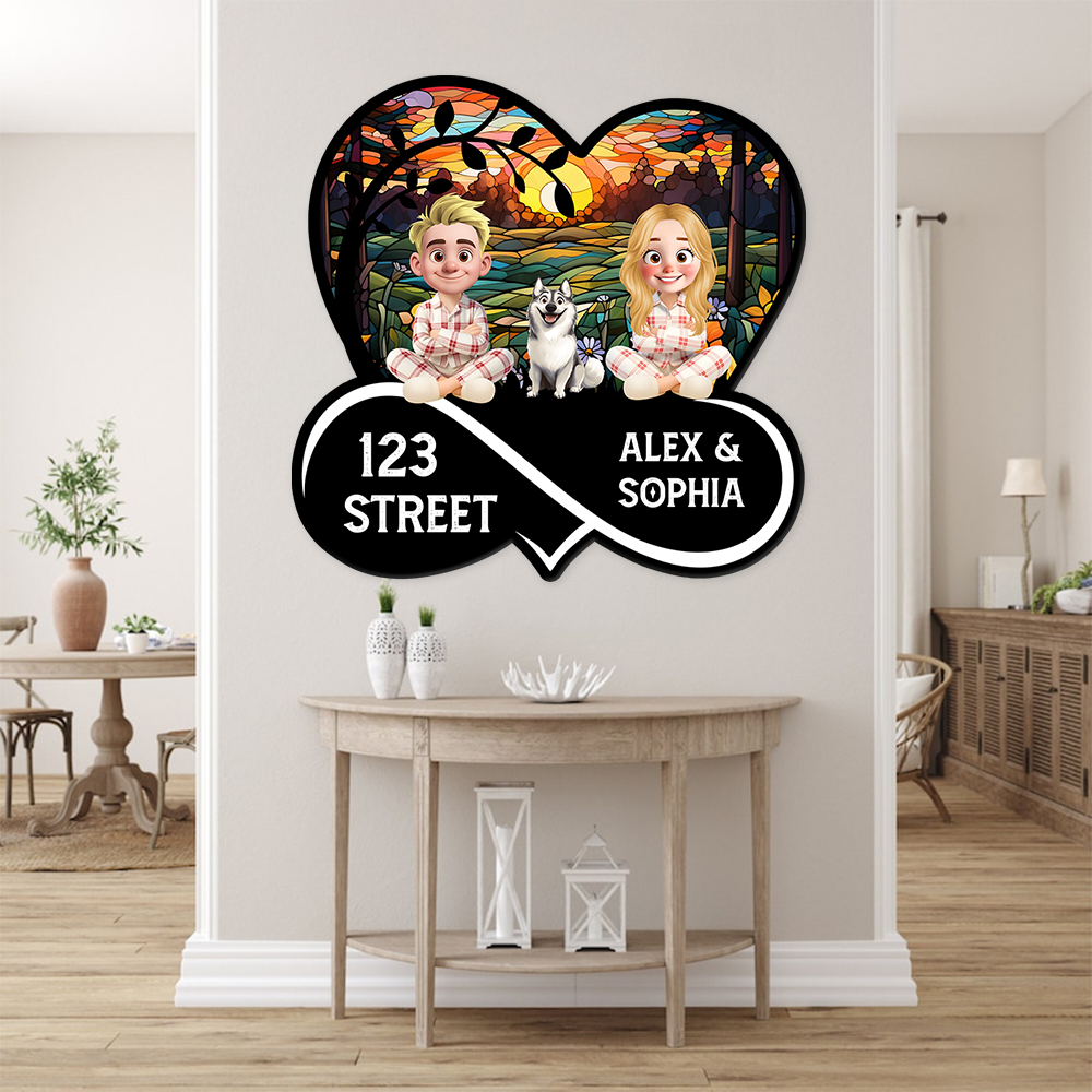 Personalized Our Family Together Heart Address - Personalized Custom Shaped Metal Sign