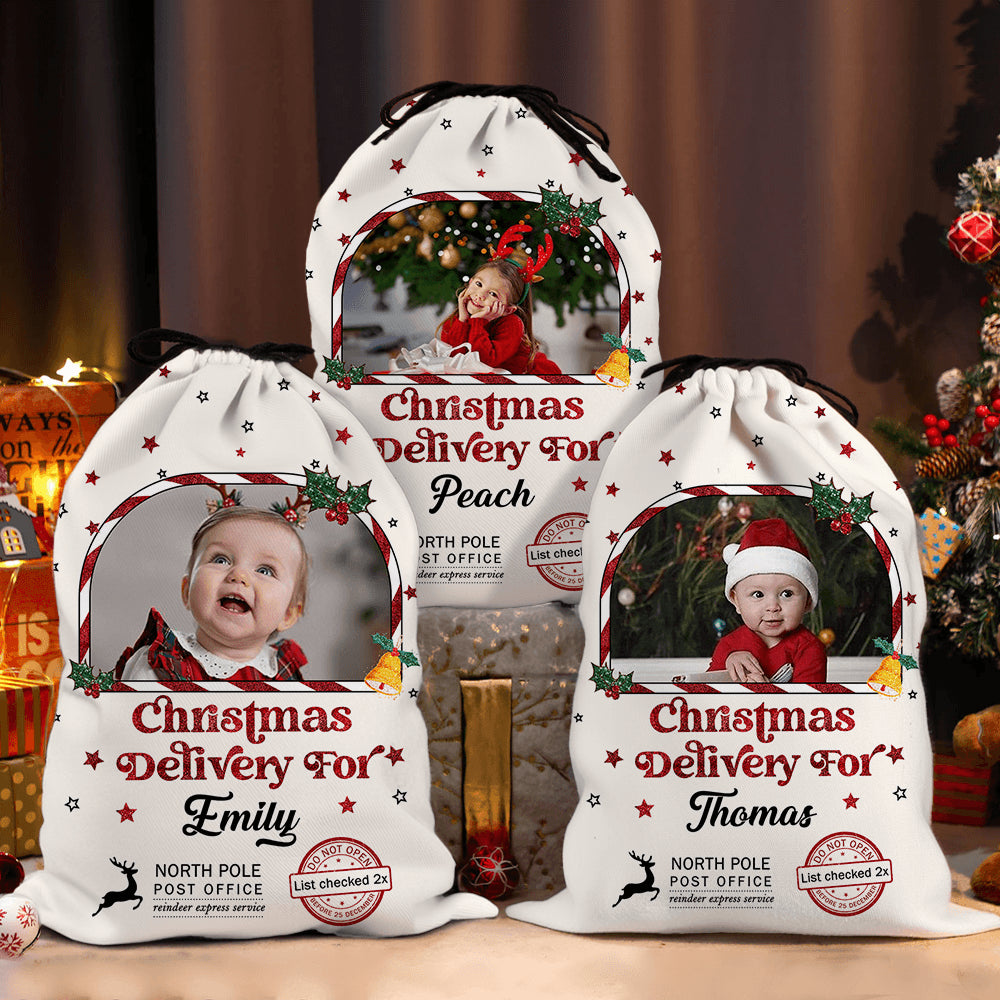 Glitter Special Delivery Santa Sack - Christmas Gift Bag