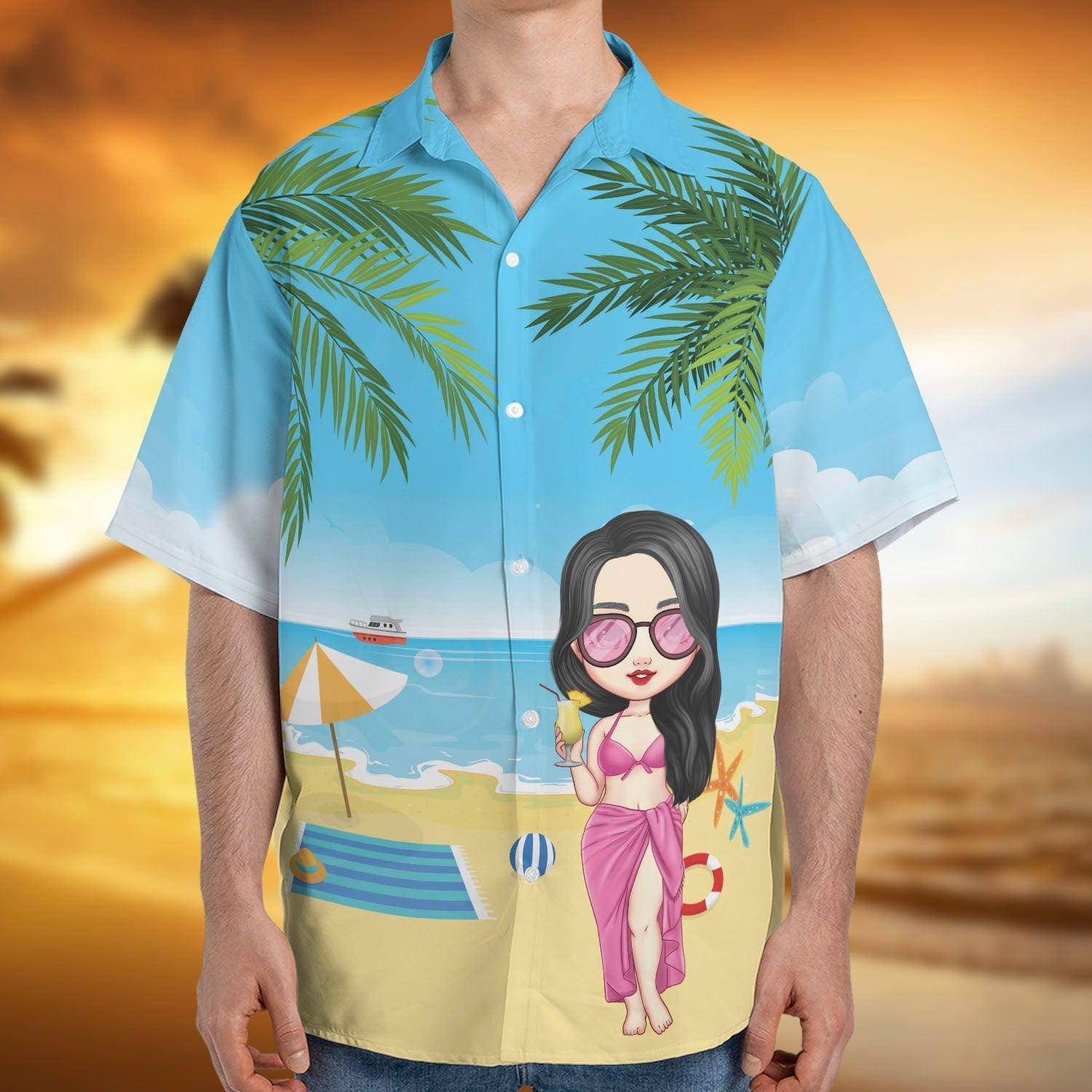 Personalized Cute Beach Girl Hawaiian Shirt, Summer Vacation 2025