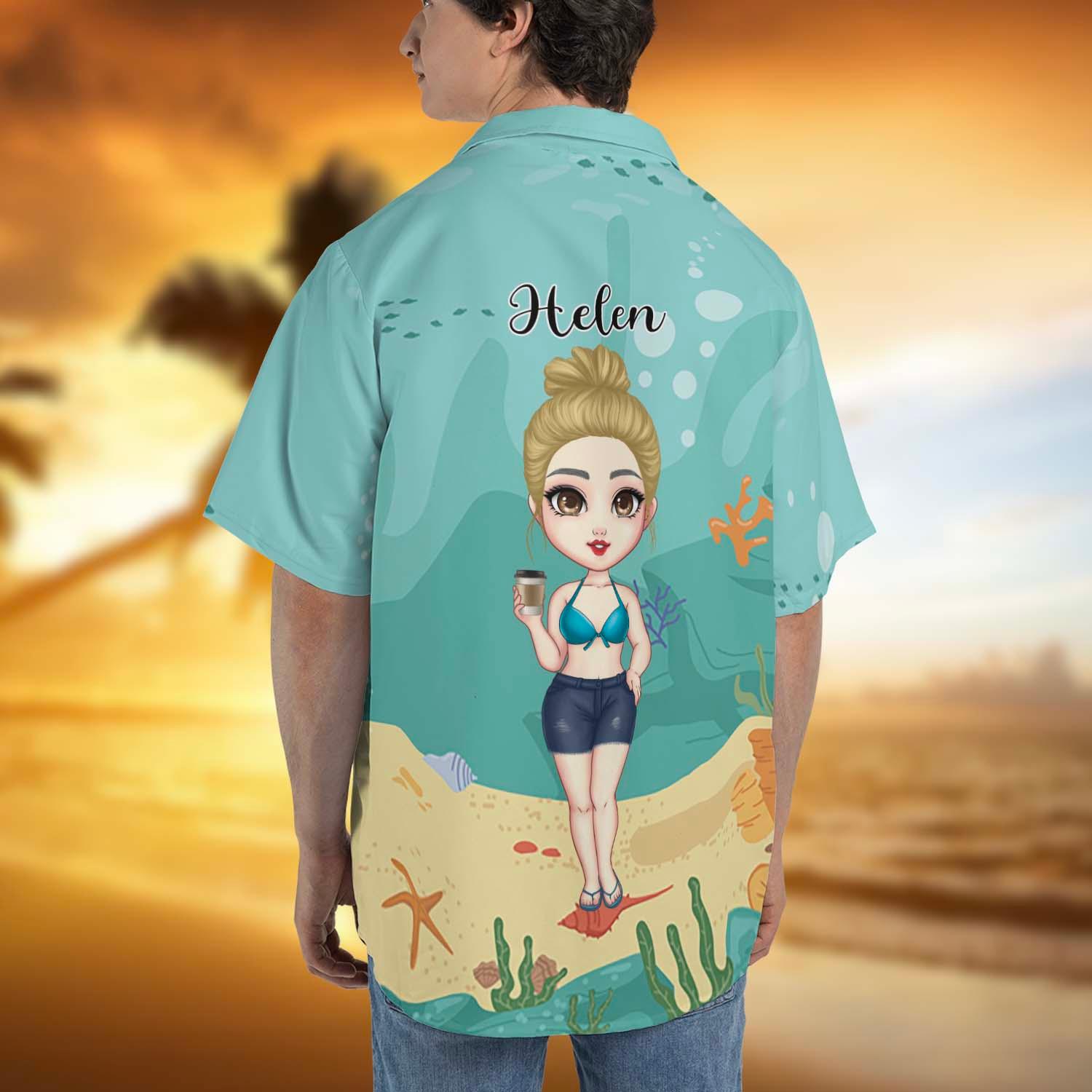 Personalized Hawaii Girl Hawaiian Shirt, Summer Vacation 2025