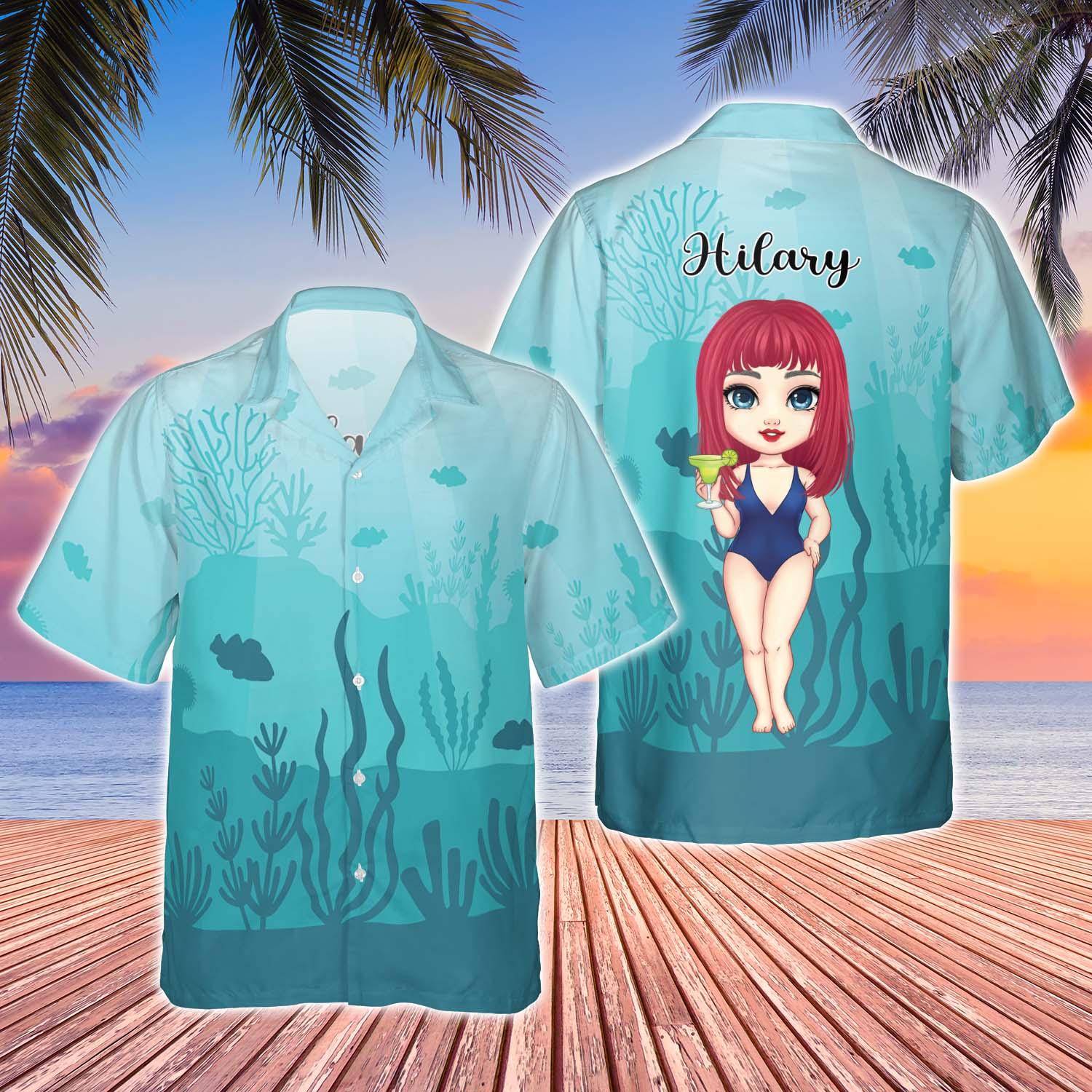 Personalized Hawaii Girl Hawaiian Shirt, Summer Vacation 2025