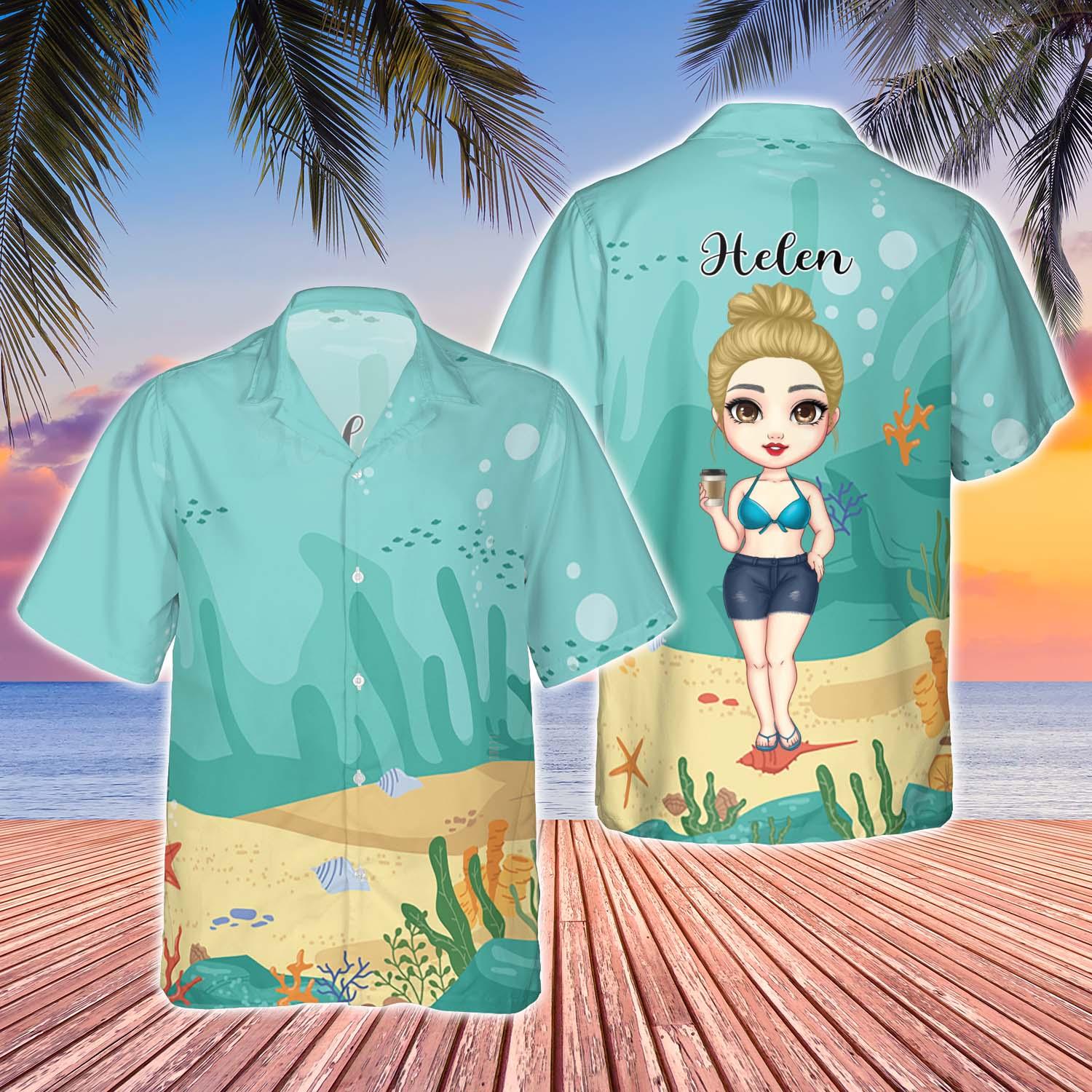 Personalized Hawaii Girl Hawaiian Shirt, Summer Vacation 2025
