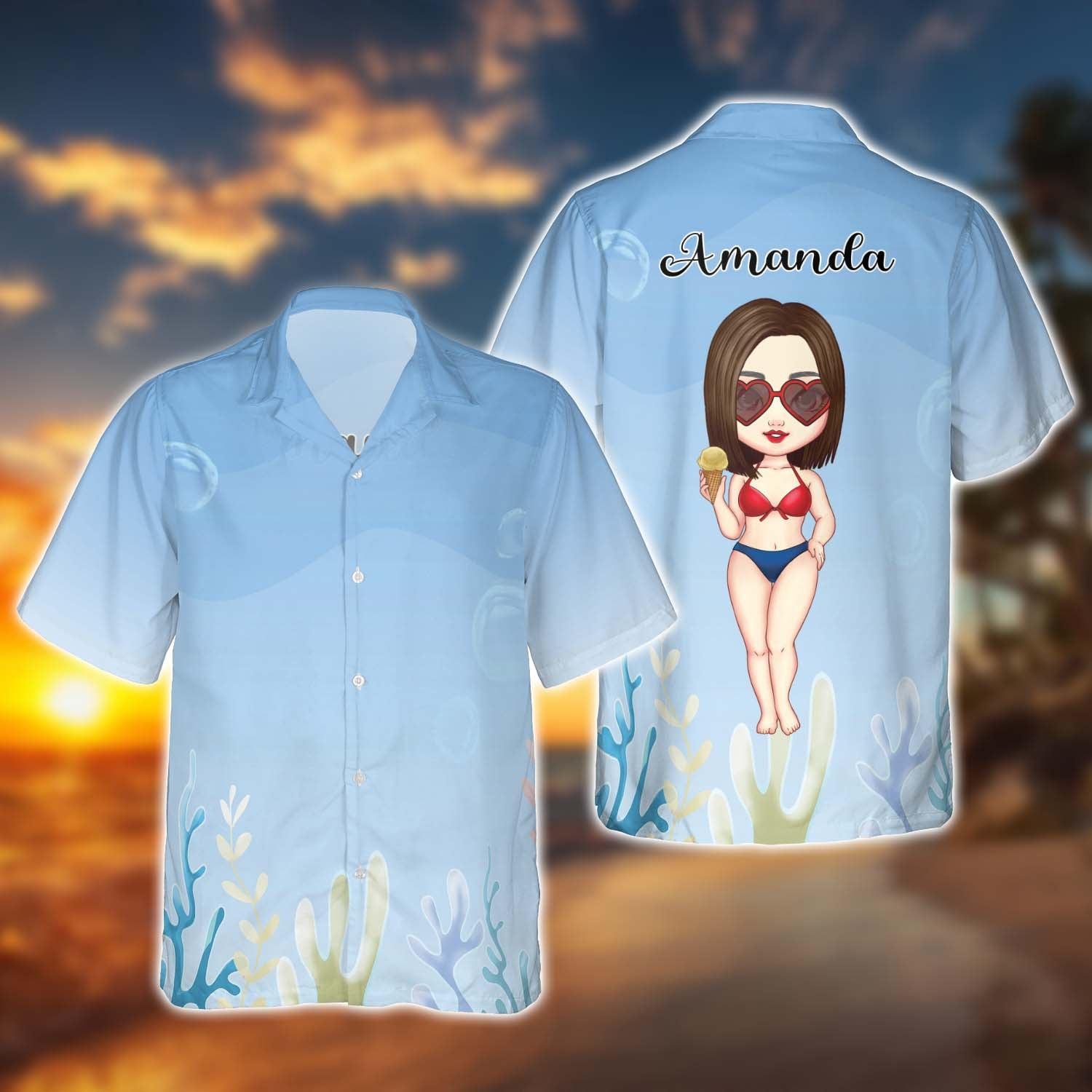 Personalized Hawaii Girl Hawaiian Shirt, Summer Vacation 2025