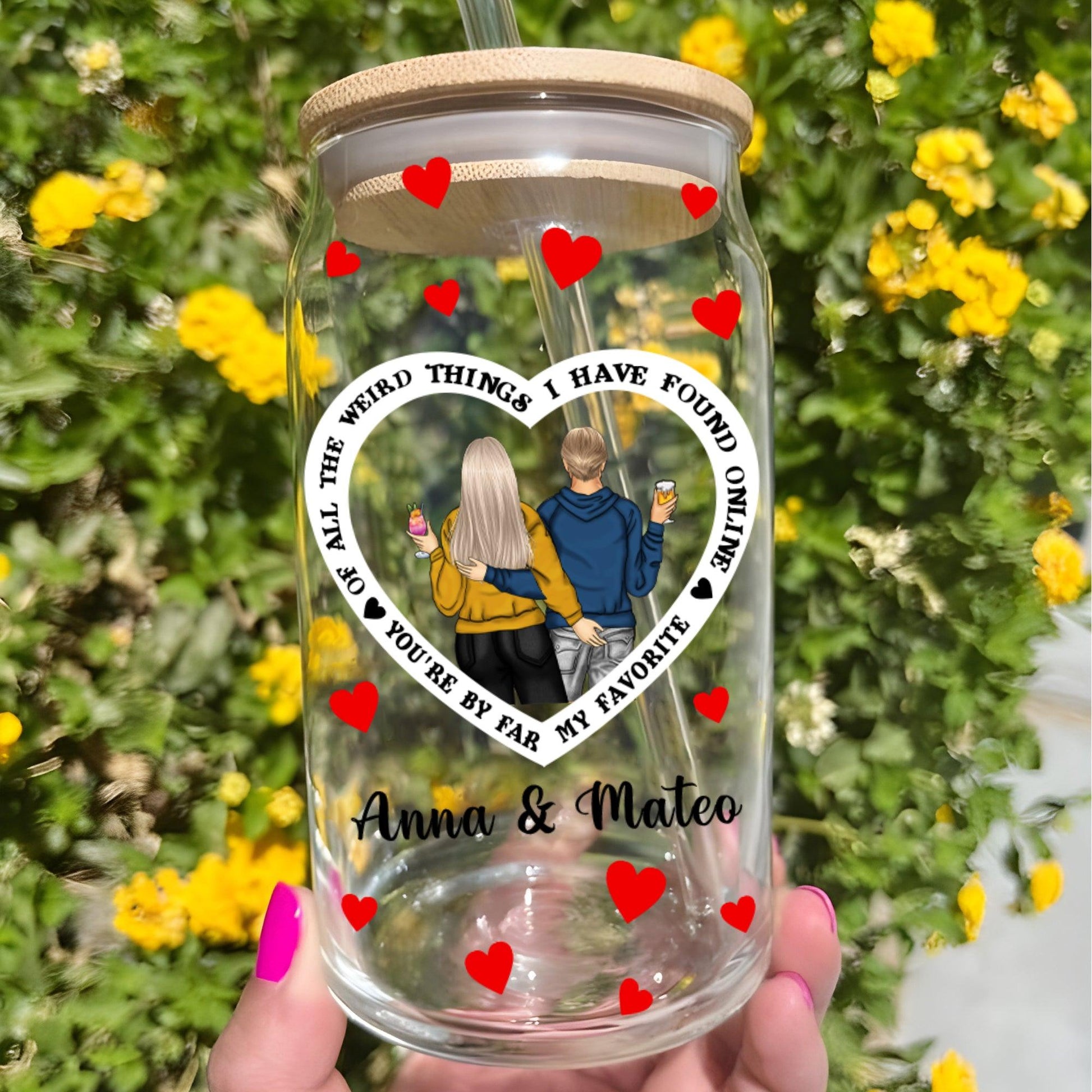 I Found You Anniversary Glass Bottle - Personalized Glass Bottle