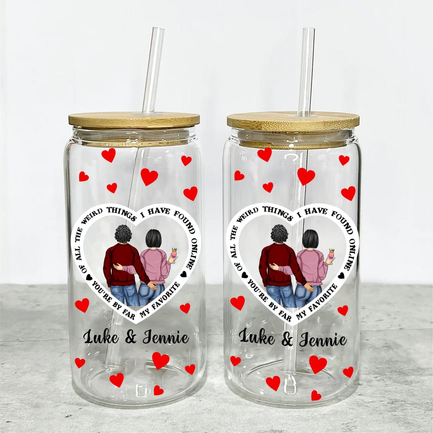 I Found You Anniversary Glass Bottle - Personalized Glass Bottle