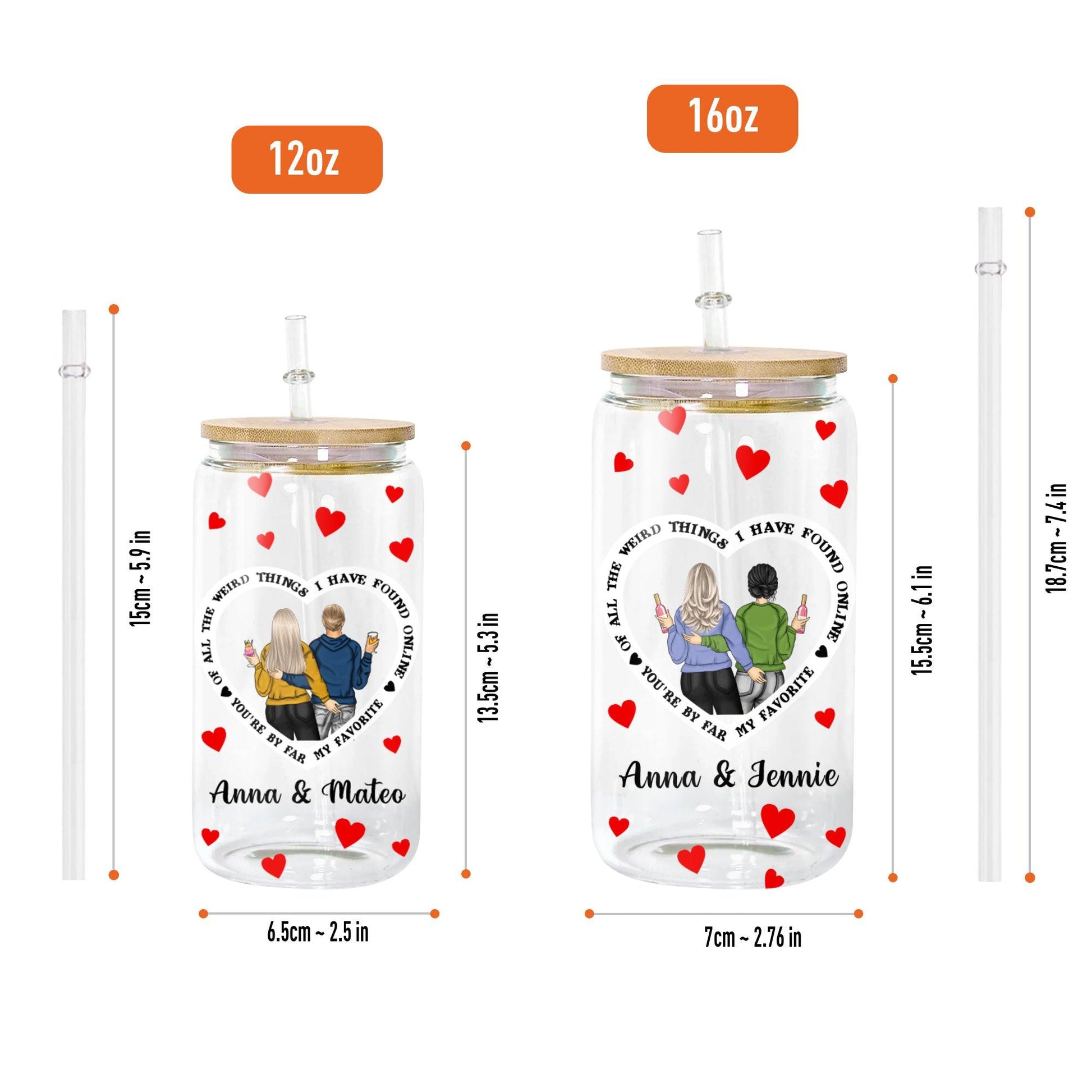 I Found You Anniversary Glass Bottle - Personalized Glass Bottle