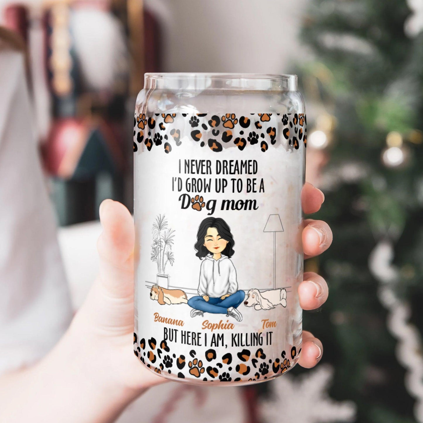I Never Dreamed Dog Mom - Personalized Glass Bottle Mother Gift
