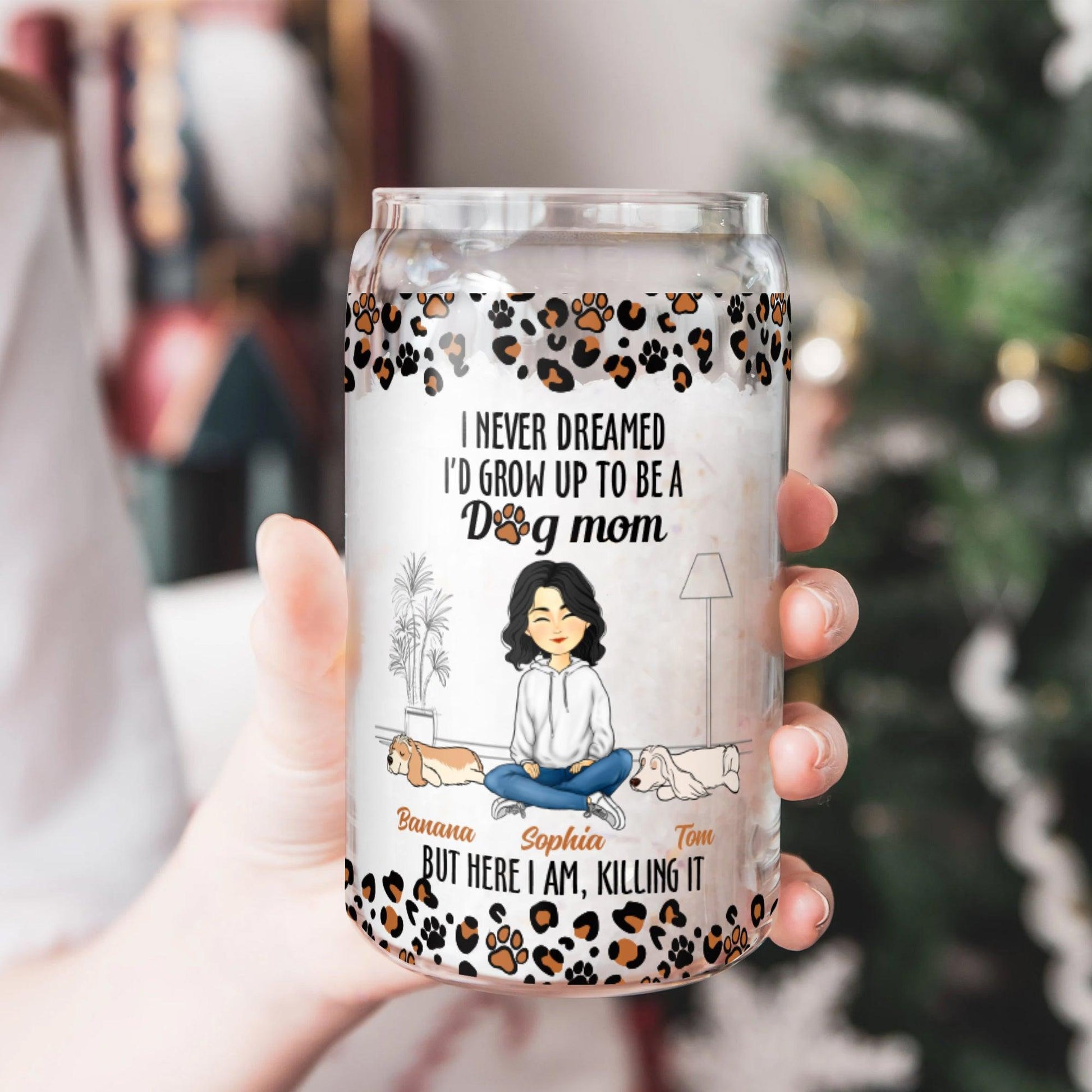 I Never Dreamed Dog Mom - Personalized Glass Bottle Mother Gift