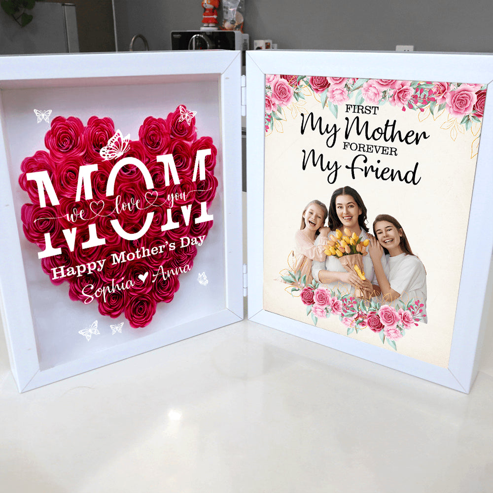 Personalized Mom Flower Shadow Box - Custom Flower Frame Gift