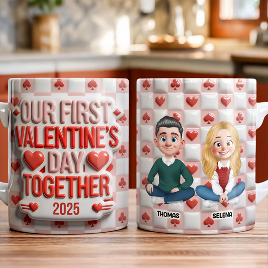 Our First Valentine's Day - Personalized Custom 3D Inflated