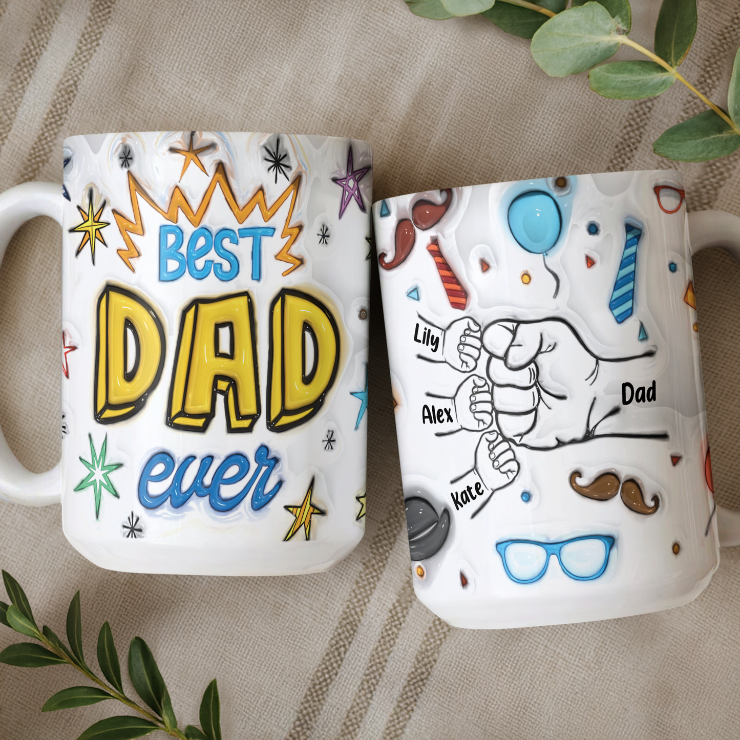 Best Dad Ever - Personalized Custom 3D Inflated
