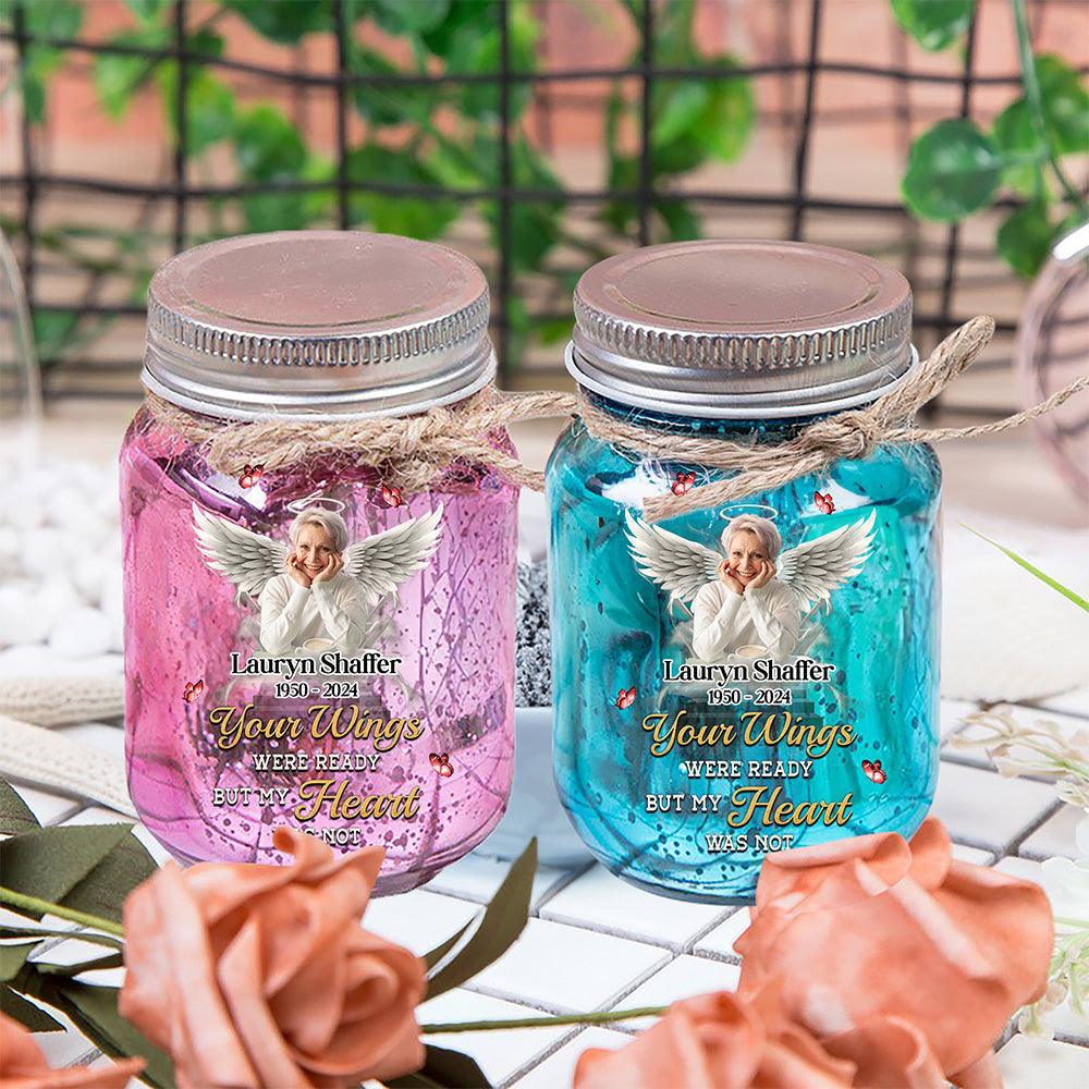 Personalized Memorial Jar Light - Your Wings Were Ready But Not