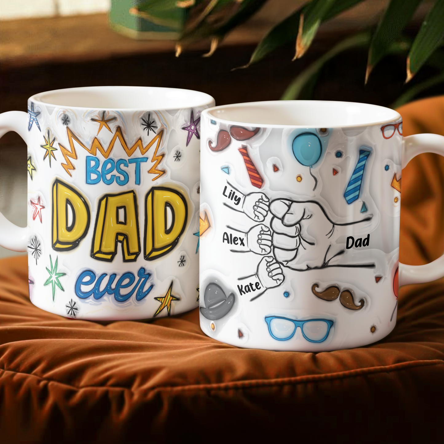 Best Dad Ever - Personalized Custom 3D Inflated