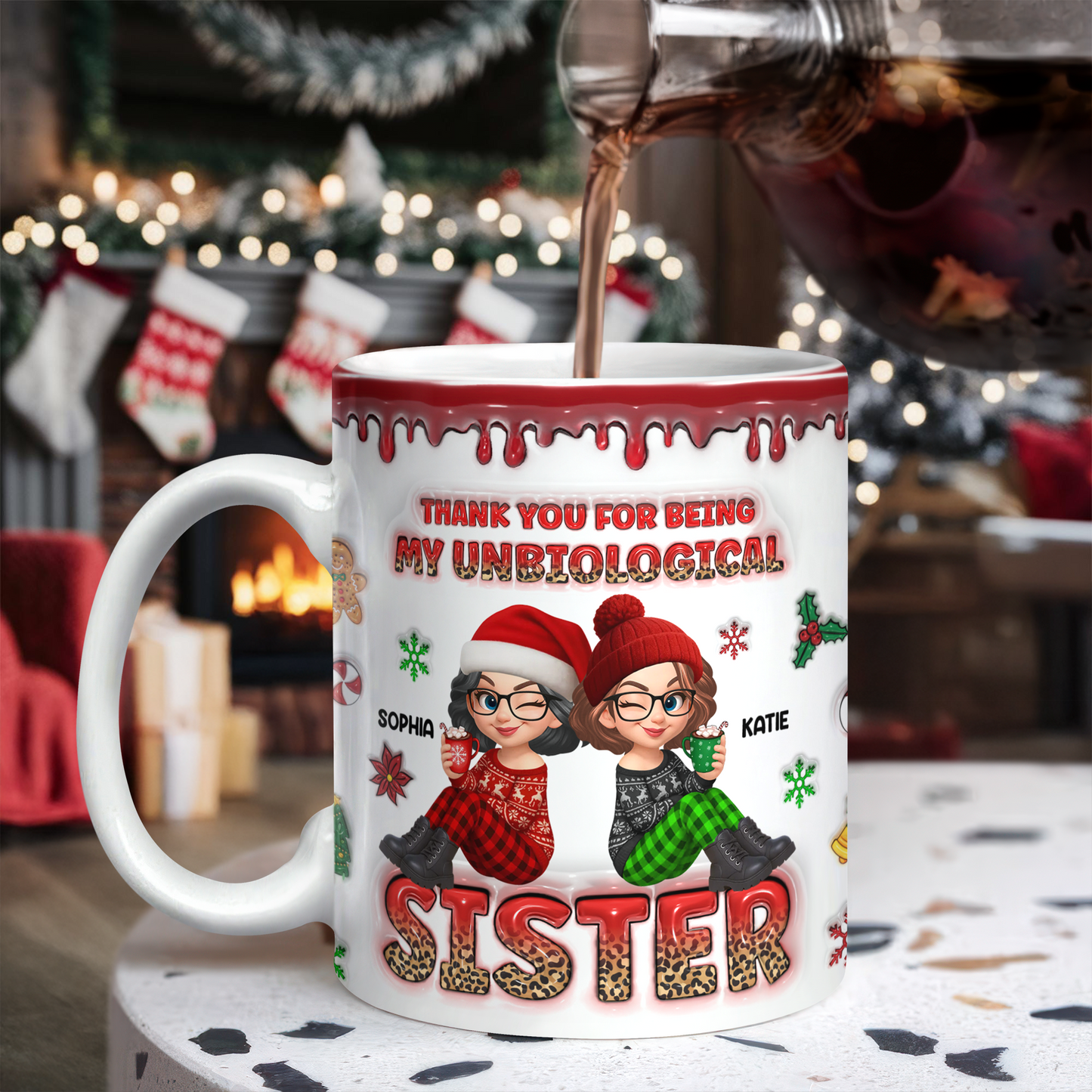 My Unbiological Sister Mug - Personalized Custom 3D Inflated