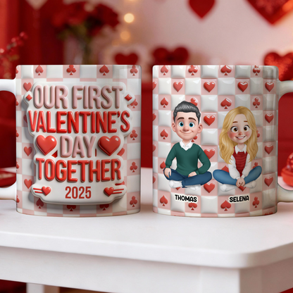 Our First Valentine's Day - Personalized Custom 3D Inflated