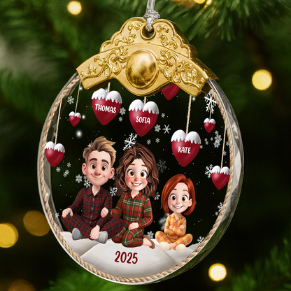Our Grandkids - Personalized Glass Ornament With Silver Cap