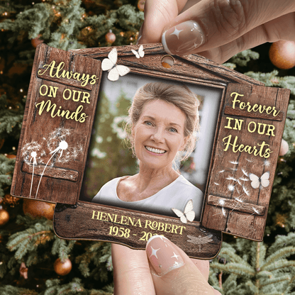 Butterfly Memorial Wood Ornament - Wood Ornament 1 Layered