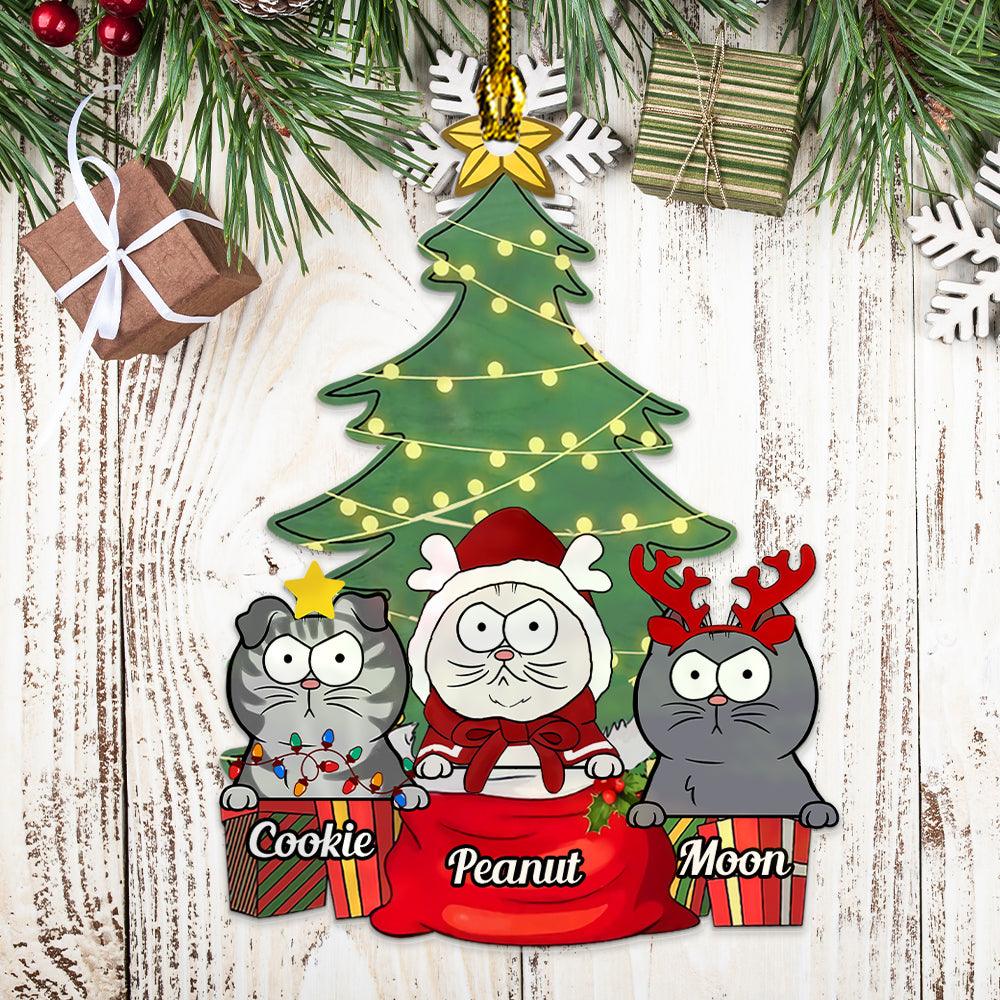 Meowy Christmas Pawsitive - Personalized Custom Acrylic Ornament