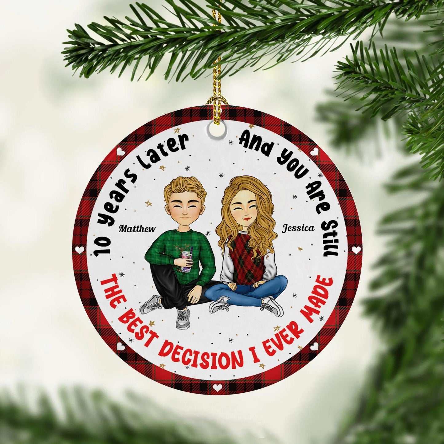 You Are Still The Best Decision I Ever Made - Christmas Couple Gift, Gift For Wife, Gift For Husband - Personalized Custom Circle Ceramic Ornament