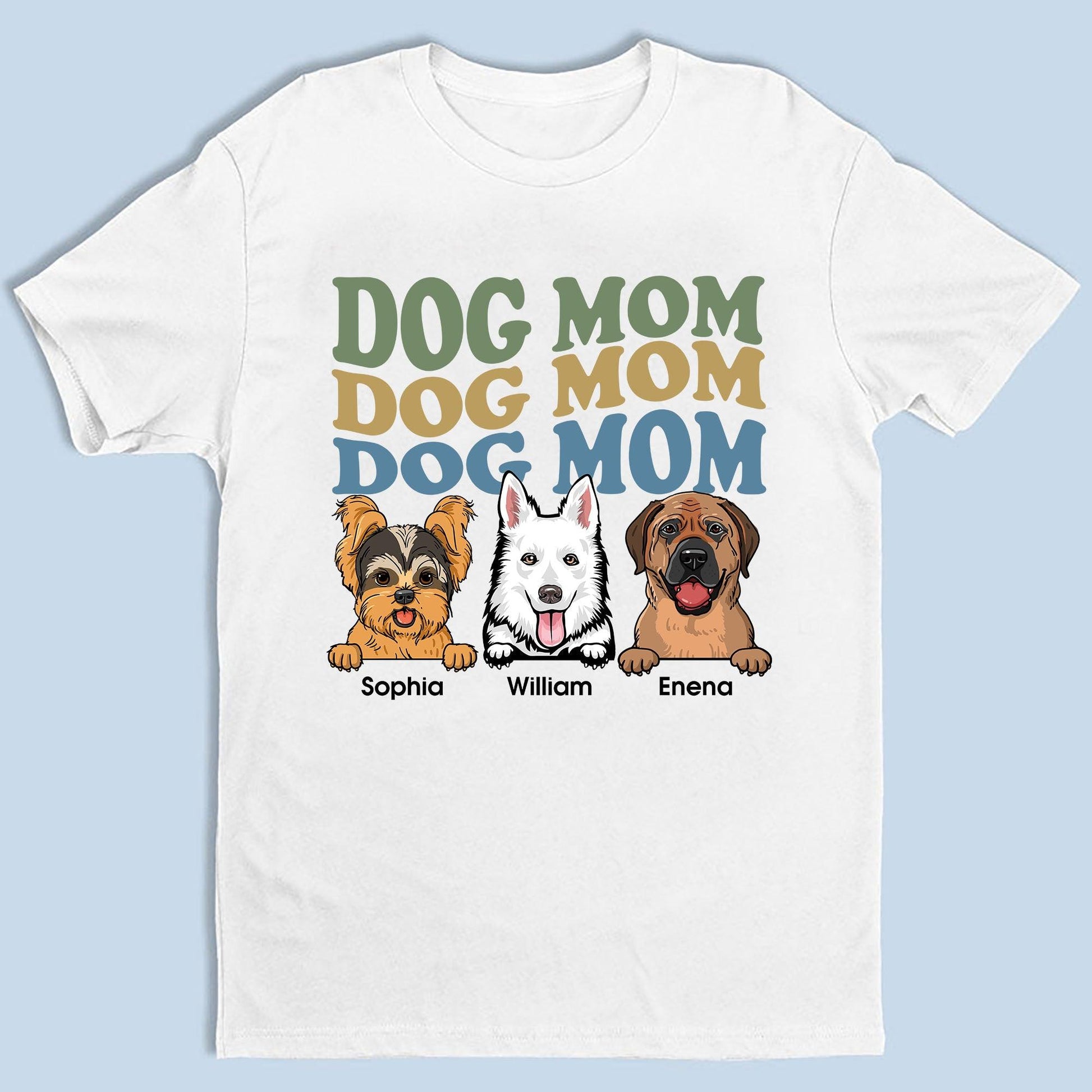 Personalized Dog Mom Gift Ideas - Custom Unisex T-Shirt Dog Mom Pattern