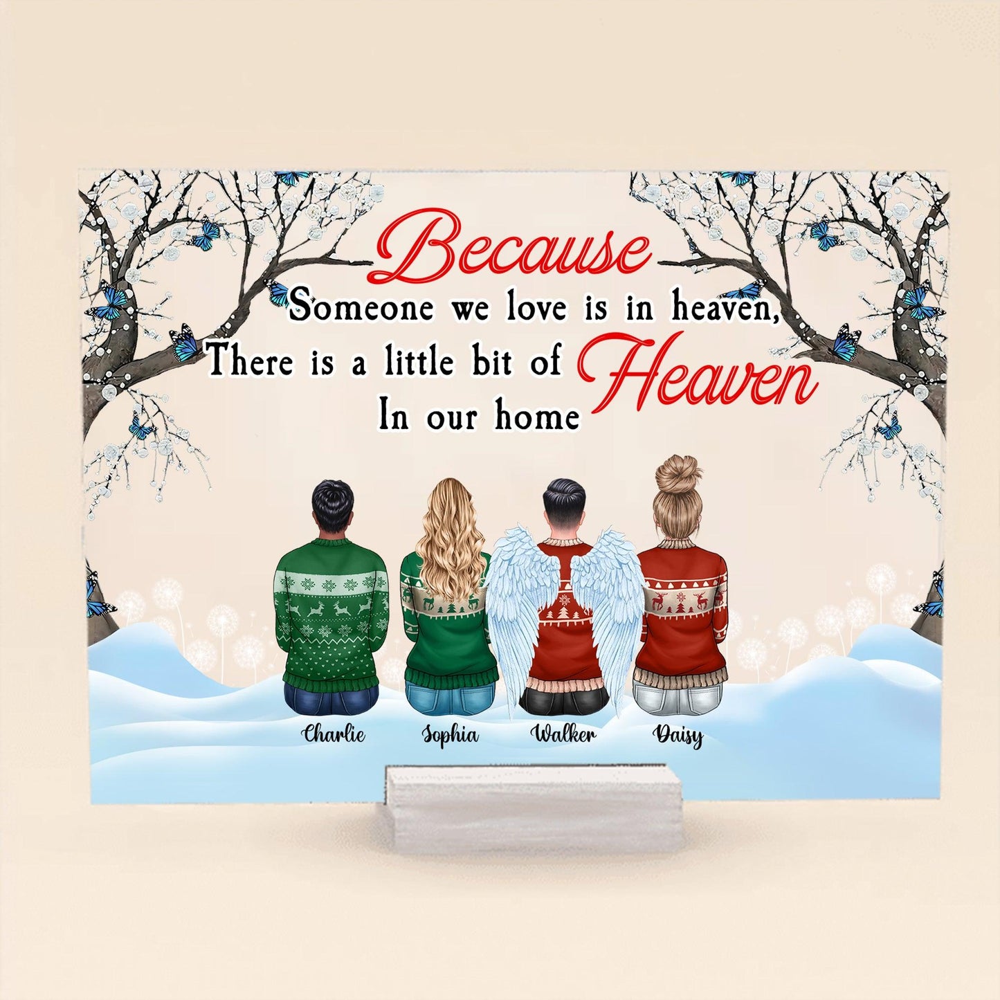 Memorial Acrylic Plaque - Because Someone We Love Is In Heaven Gift
