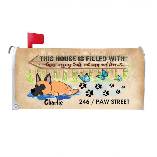 Personalized Mailbox Cover - Kisses, Wagging Tails & Love