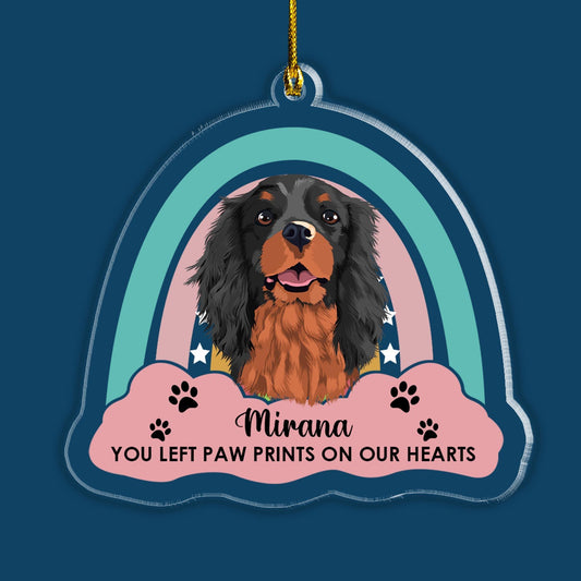 You Left Paw Prints On Our Hearts - Personalized Dog Ornament