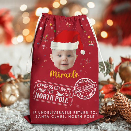 Christmas Delivery Photo Sack - Personalized Custom Christmas Sack