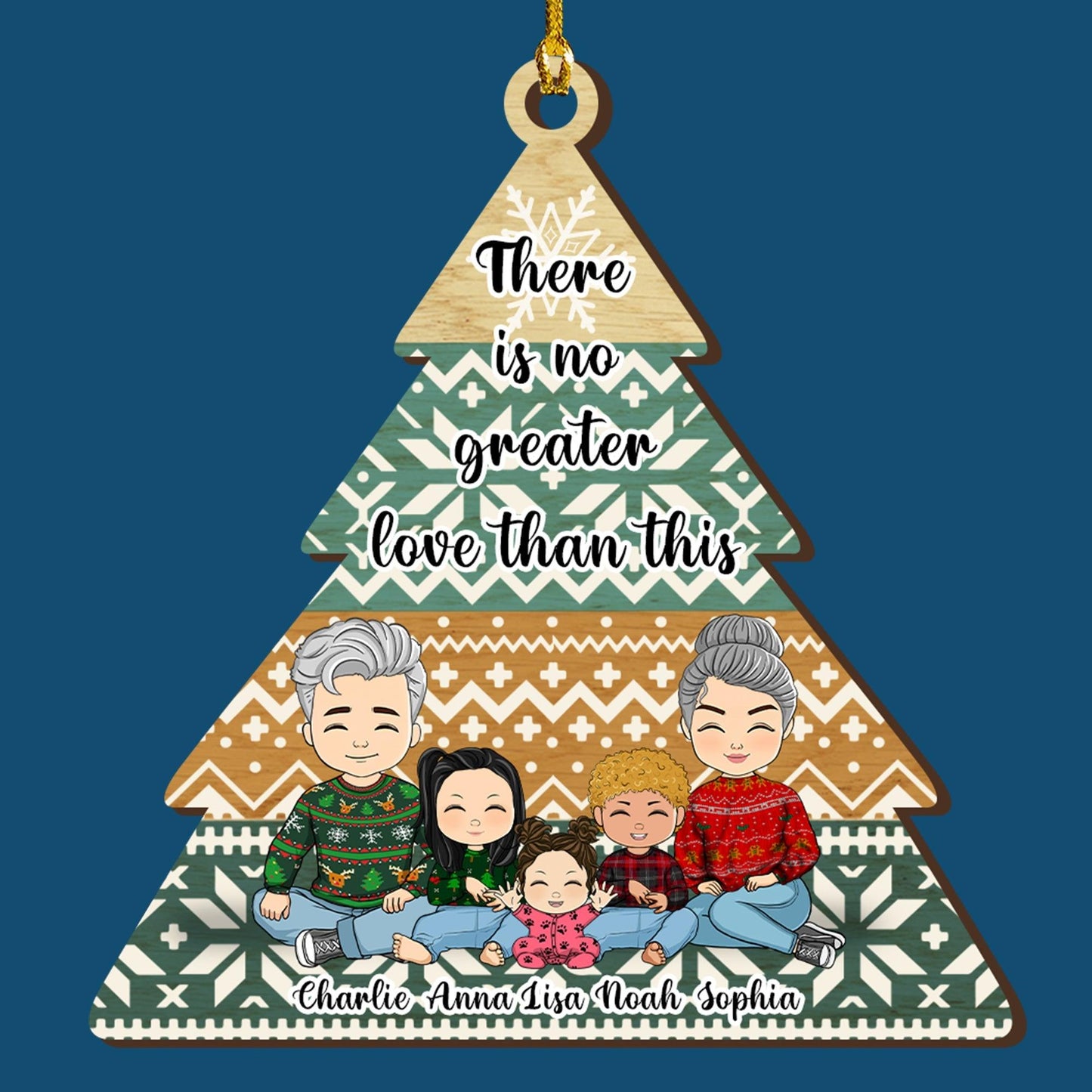 No Greater Love Than This - Custom Shape Wood Ornament