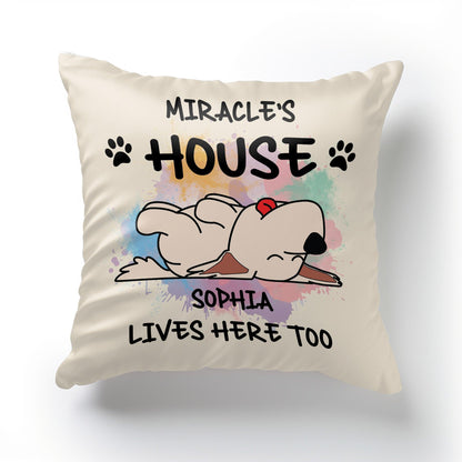 Personalized Dog Breeds Pillow - Lives Here Too Custom Dog Pillow