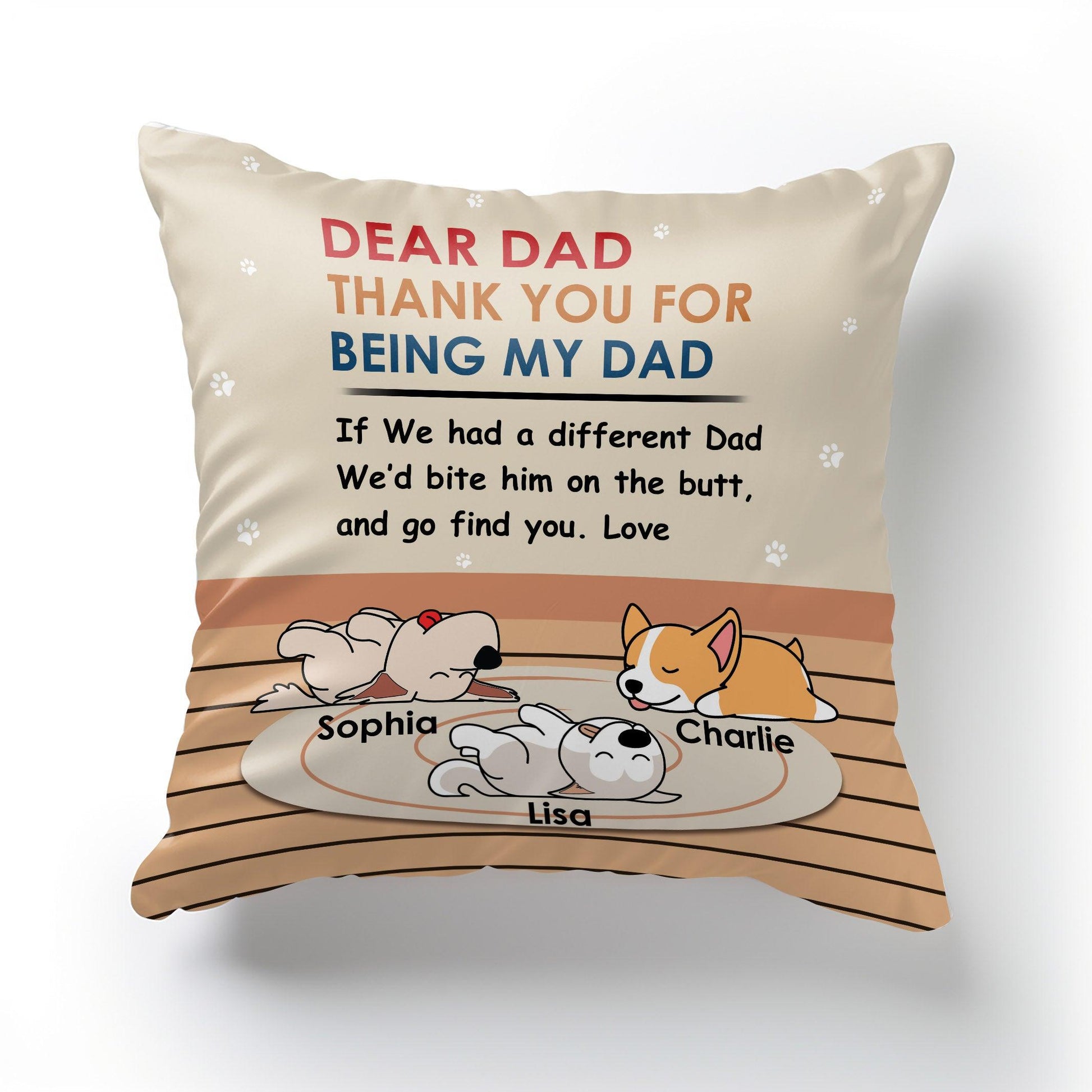Personalized Dad Pillow - Thank You for Being My Dad Gift